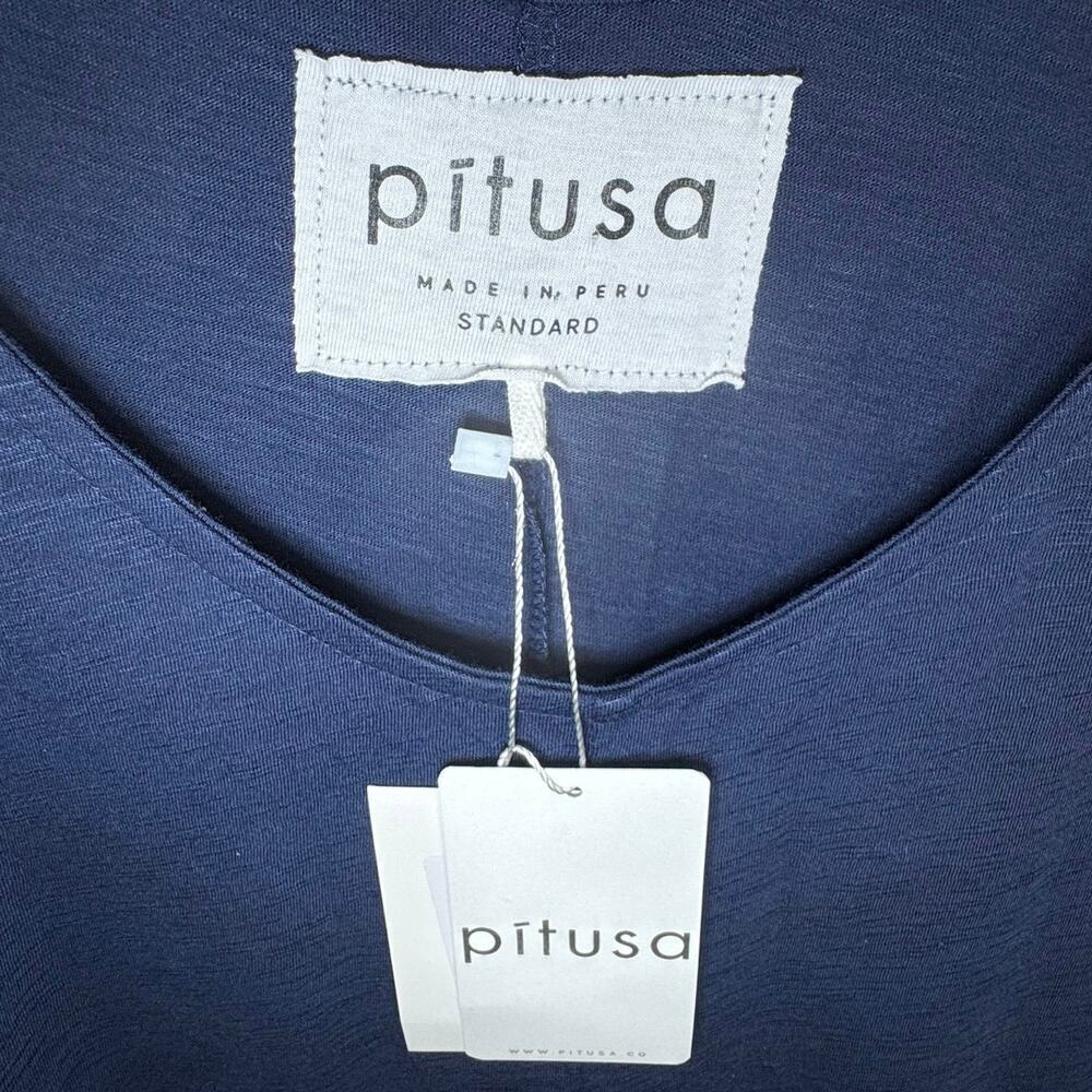 Pitusa Basic Pima Cotton Sleeveless Jumpsuit Wide Leg Navy Size Standard NWT - Picture 5 of 9